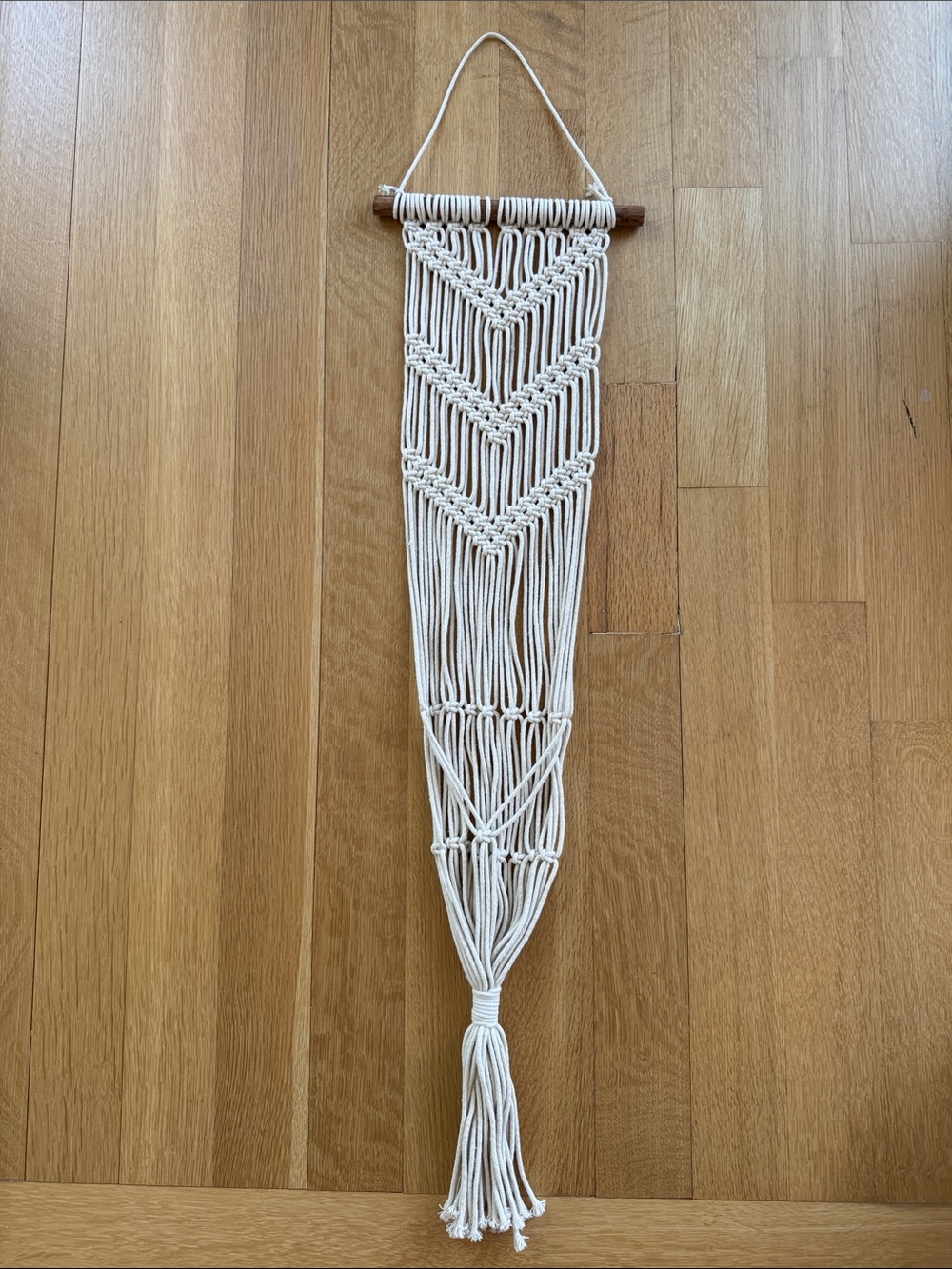 Vintage Handmade Cream Macramé Wall Hanging